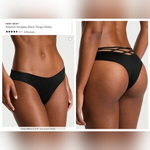 Victoria's secret very sexy Smooth Strappy Back tanga panty BLACK XLARGE